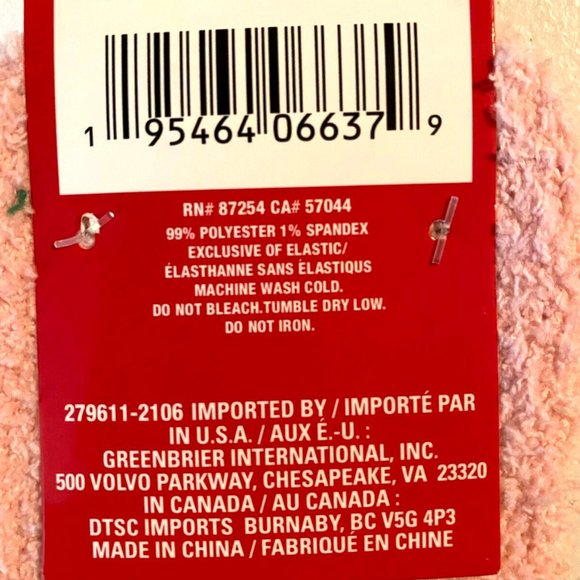 *3/$15* Fun Fuzzy Pink/Red Unicorn Slipper Socks - Picture 3 of 4